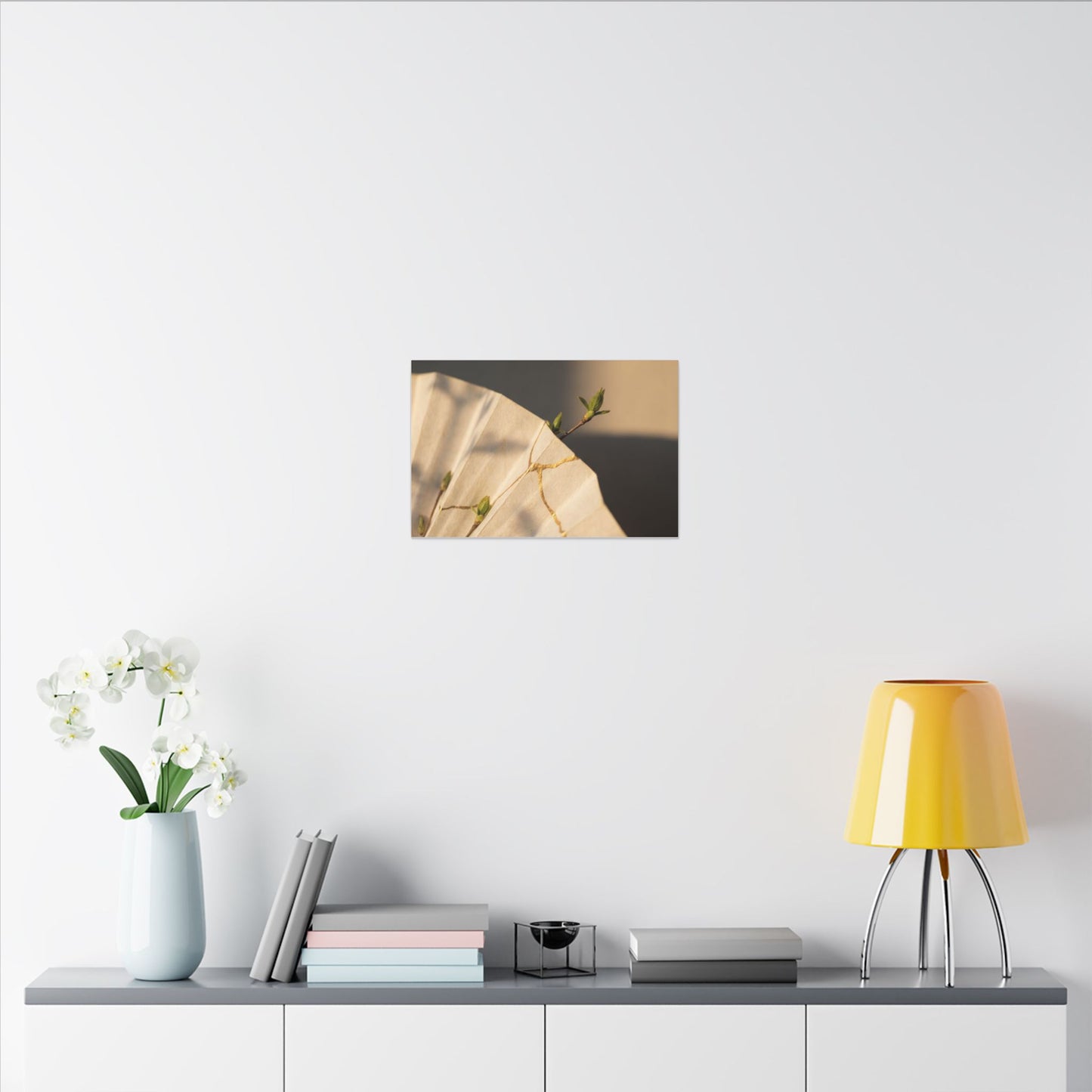 Paper Fold Gold Vein Canvas Art | Healing Kintsugi Art