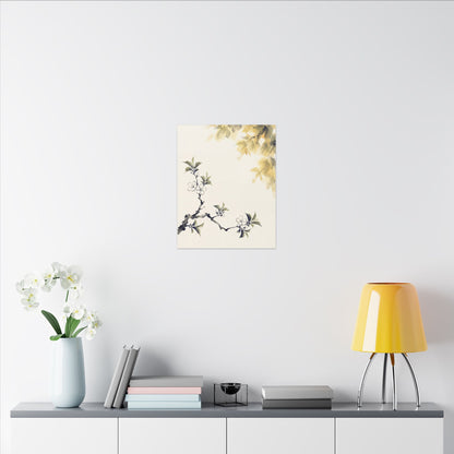 Kanso Cherry Blossom Canvas Art - Zen Sumi E