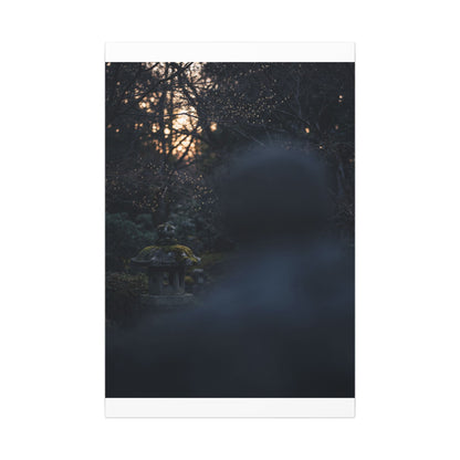 Spring Stone Lantern Moody Minimal Canvas Art | Bold Decor