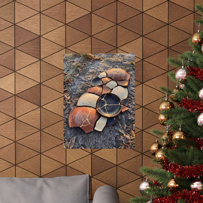 Winter Broken Pottery Gold Vein Wall Art Print | Philosophical Decor