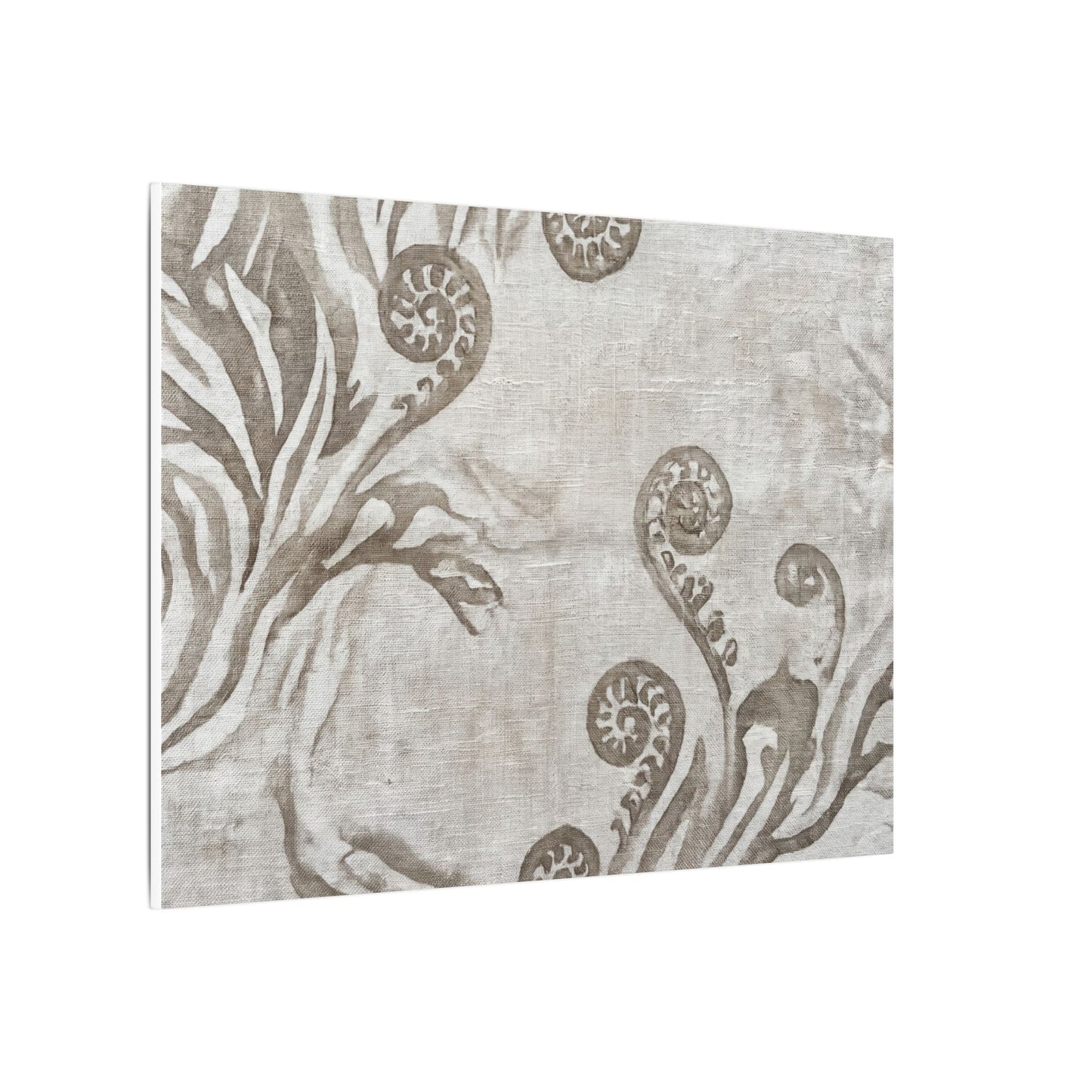 Japandi Fern Unfurling in Overcast | Japanese Pattern Canvas Art