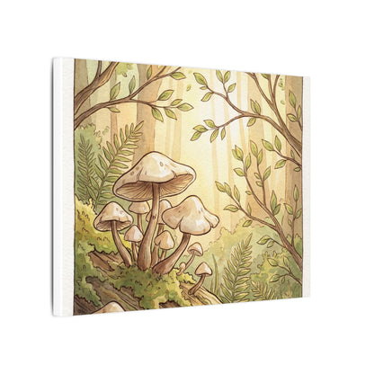 Spring Wild Mushrooms Mushroom Illustration Canvas Art | Cozy Decor