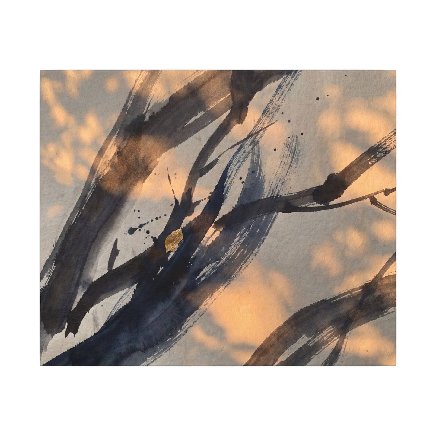 Datsuzoku Ink Brushstroke Canvas Art - Dark Japandi Shadow Zen