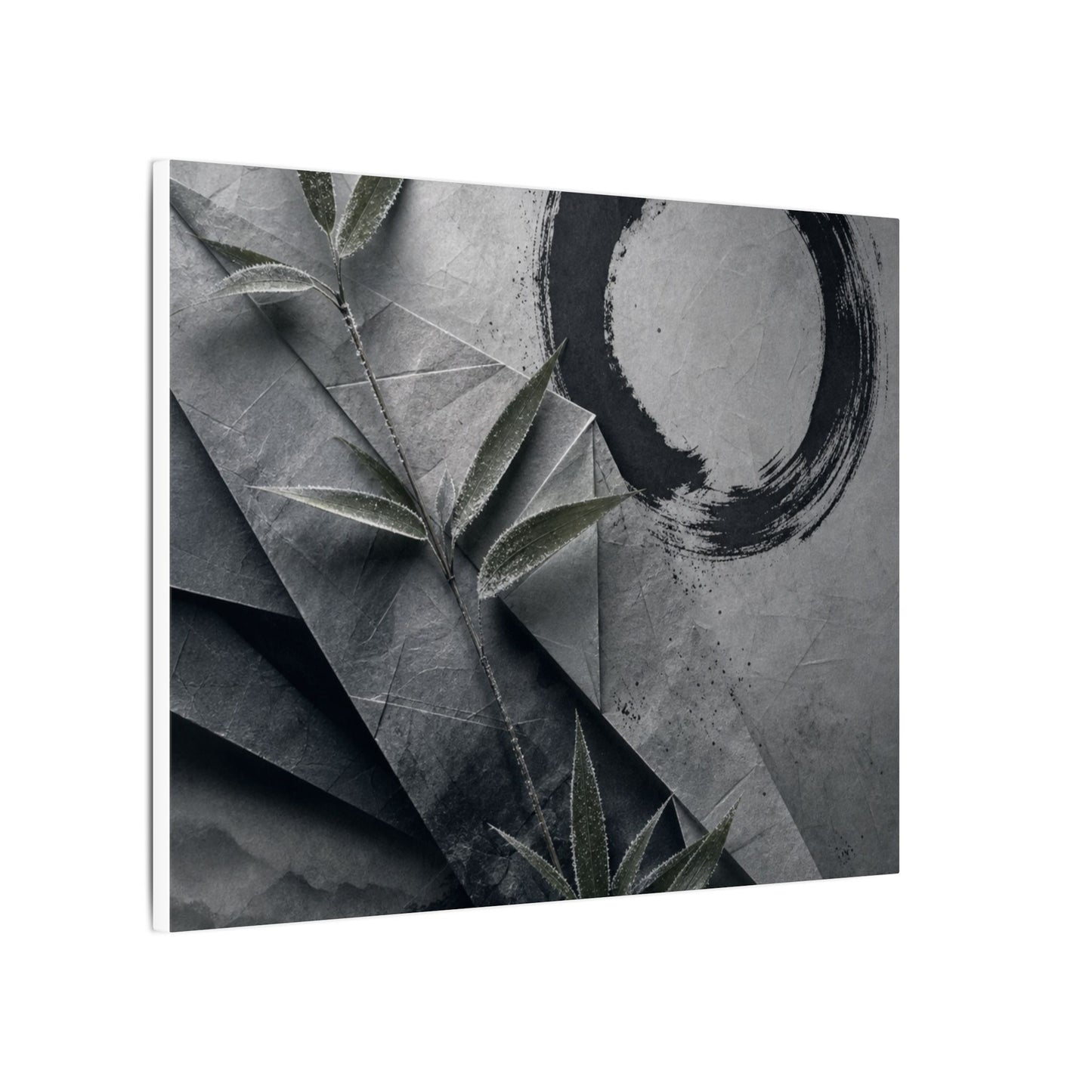 Winter Paper Fold Enso Canvas Art | Serene Decor