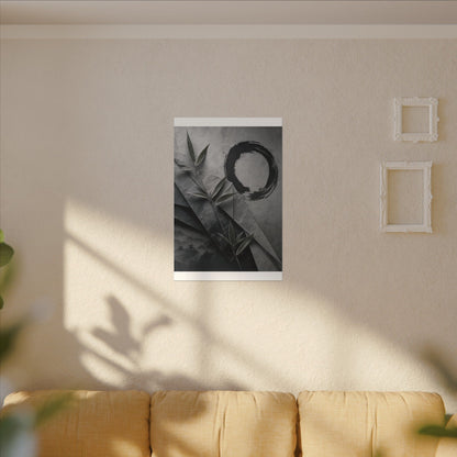 Winter Paper Fold Enso Canvas Art | Serene Decor
