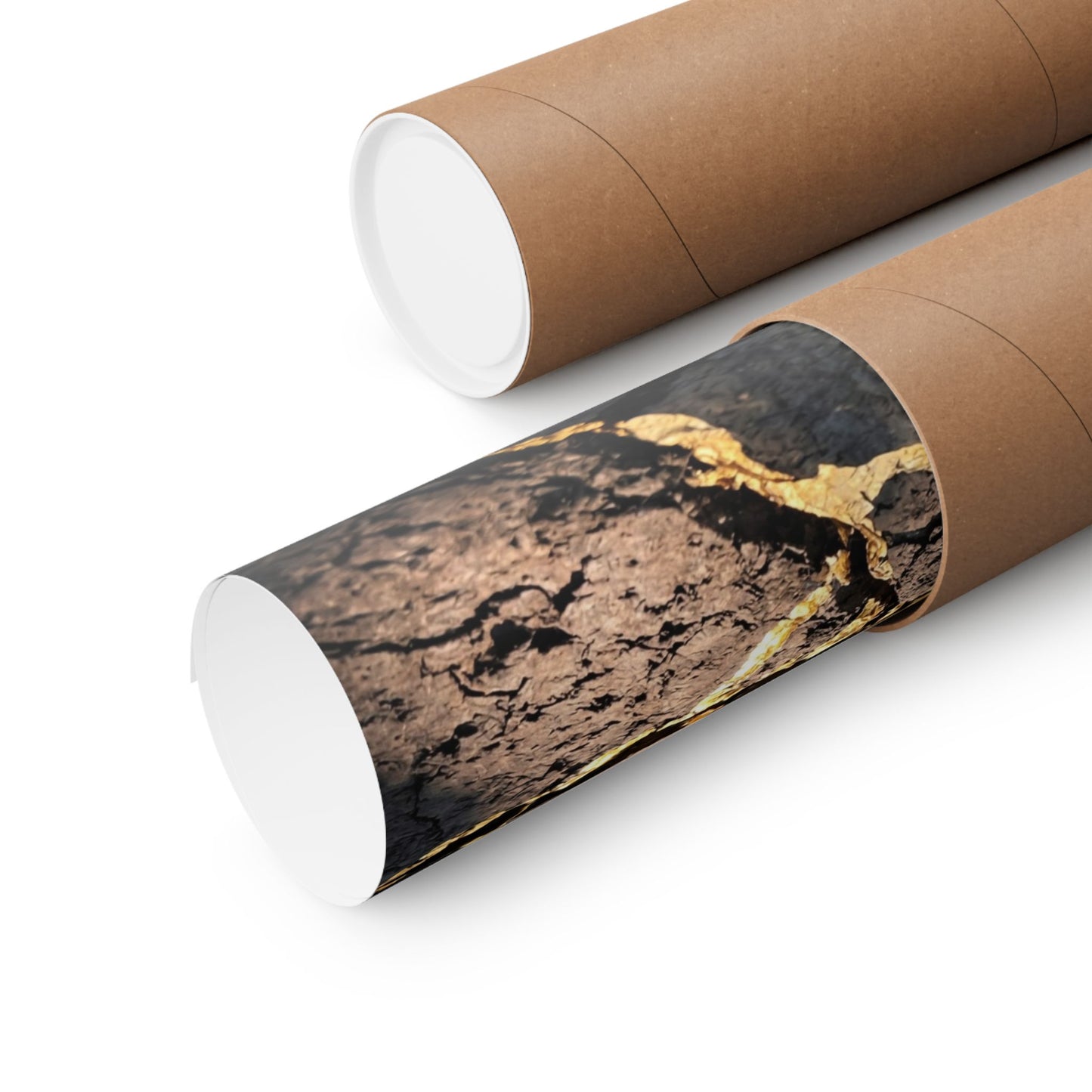 Cracked Earth Wall Art Print | Summer Kintsugi Gold Repair Art