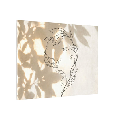 Warm Shoji Screen Canvas Art - Minimal Line Japandi