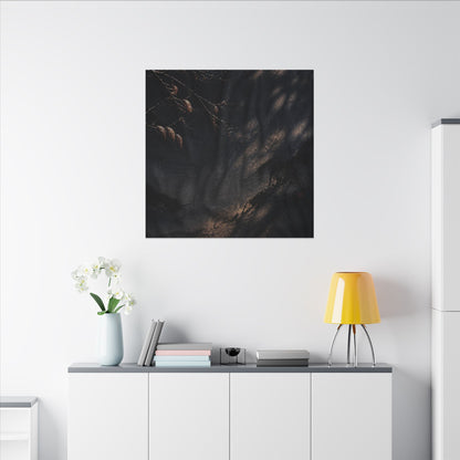 Atmospheric Silk Drape Canvas Art - Charcoal Ink Dark Japandi