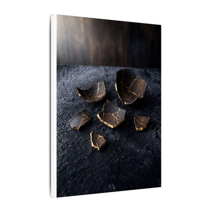 Winter Broken Pottery Shadow Zen Canvas Art | Bold Decor
