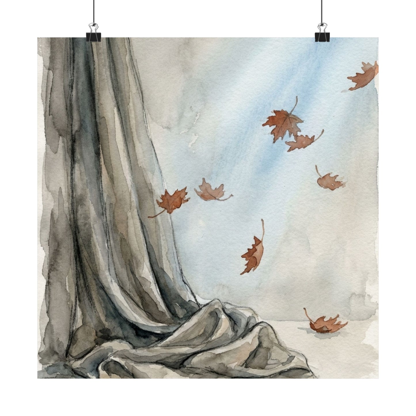 Warm Silk Drape Wall Art Print - Watercolor Japandi