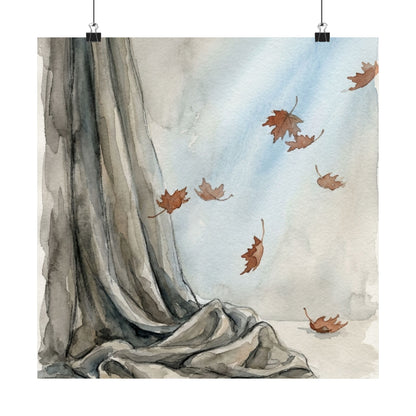 Warm Silk Drape Wall Art Print - Watercolor Japandi