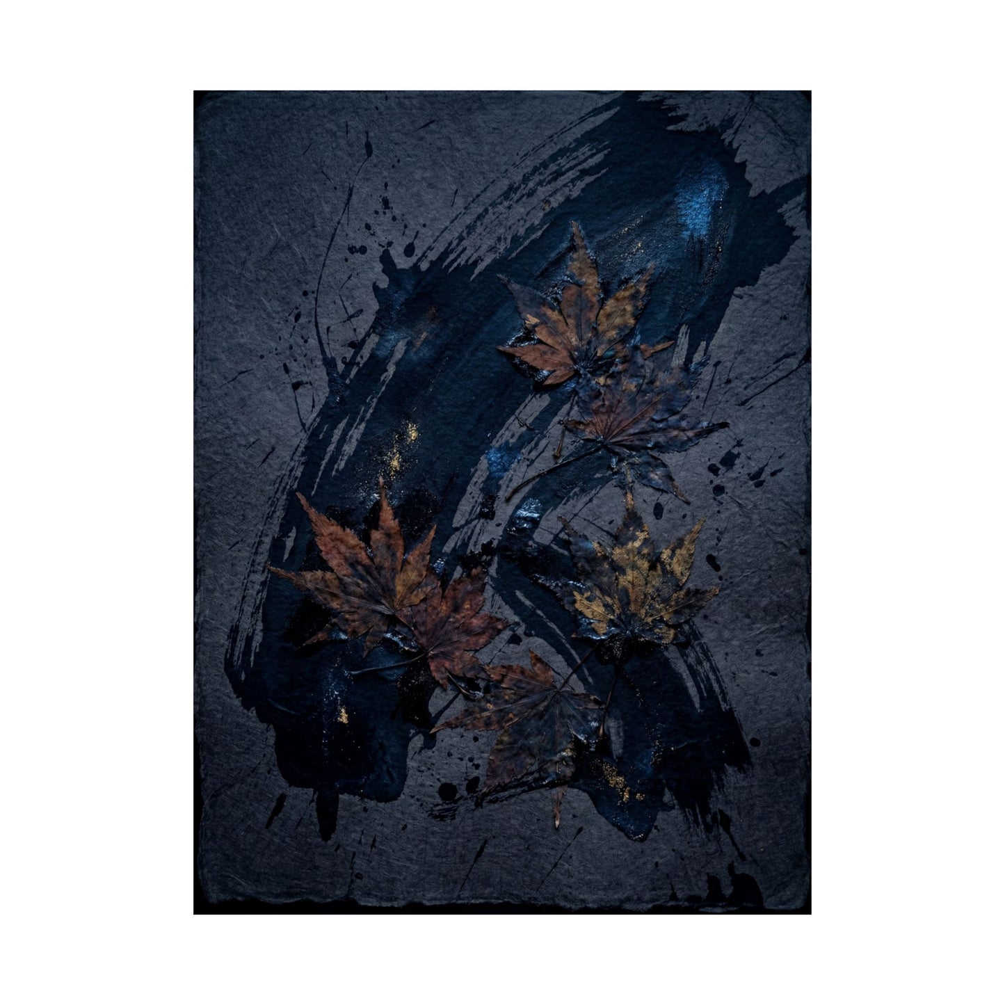 Moonlight Ink Brushstroke Wall Art Print - Dark Japandi Datsuzoku