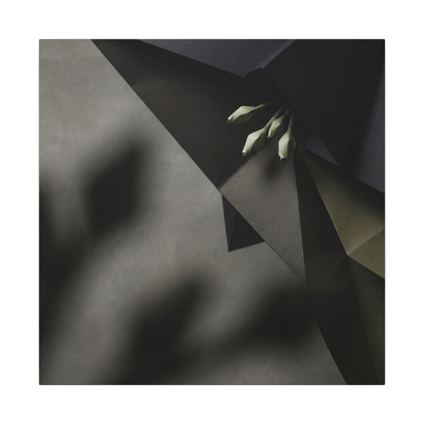 Paper Fold Moody Minimal Canvas Art | Luxurious Dark Japandi Art