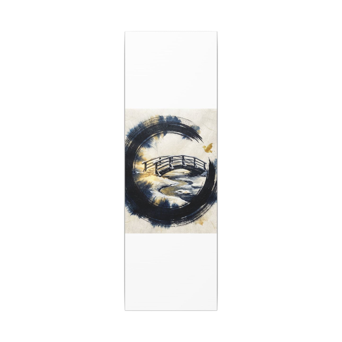 Winter Wooden Bridge Enso Canvas Art | Serene Decor