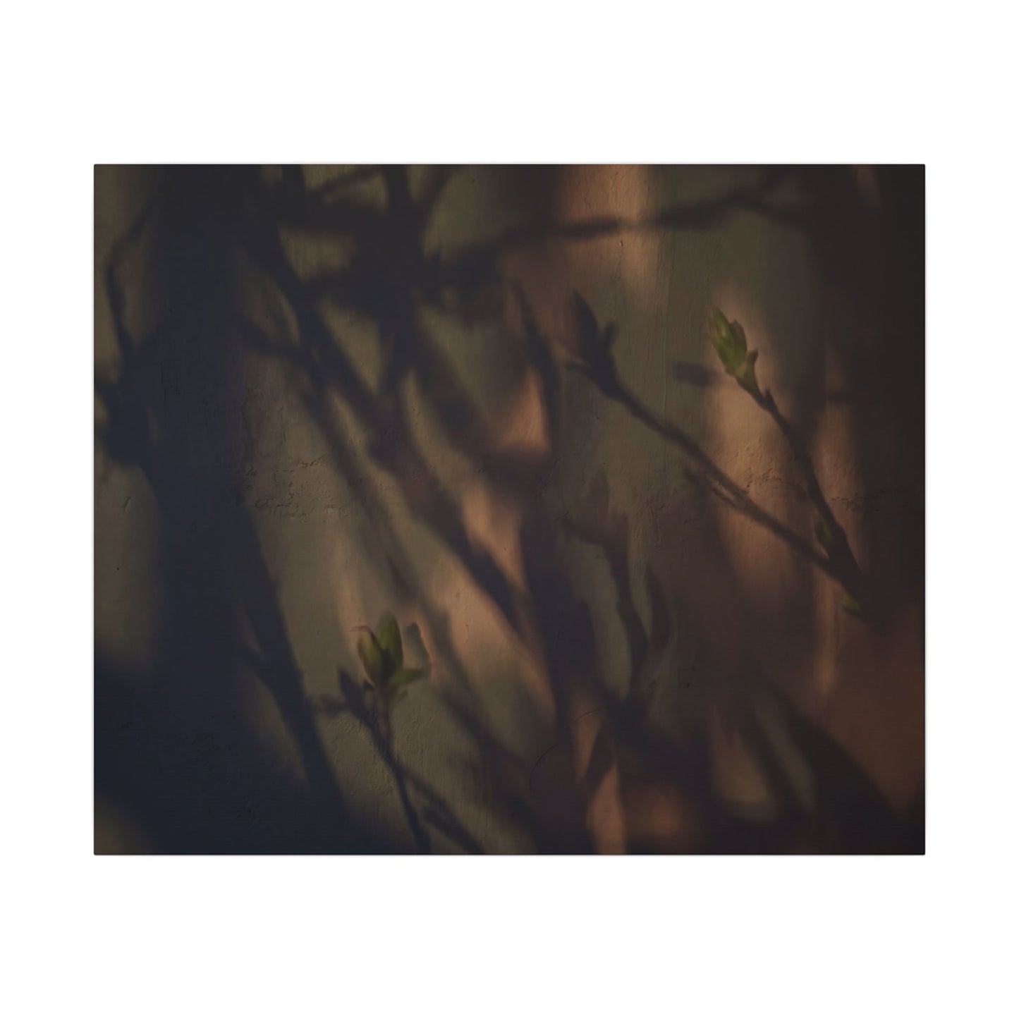 Candlelight Shadow Play Canvas Art - Dark Japandi Shibui