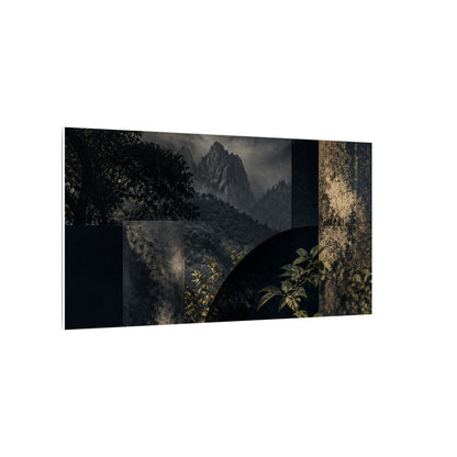 Mountain Mist Summer Canvas Art | Dark Japandi Atmospheric Design