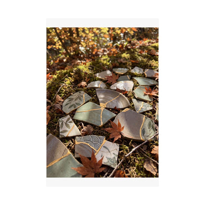 Japandi Broken Pottery in Dappled | Japanese Pattern Wall Art Print
