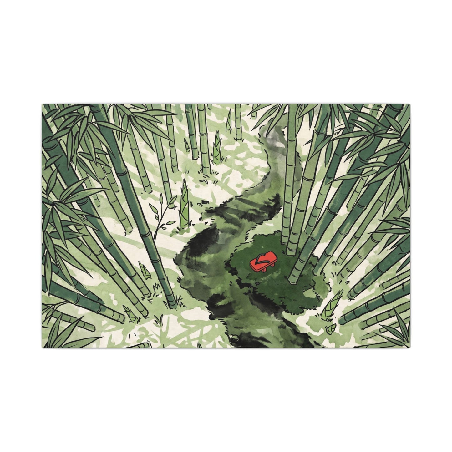 Peaceful Bamboo Grove Canvas Art - Ukiyo E Inspired Zen