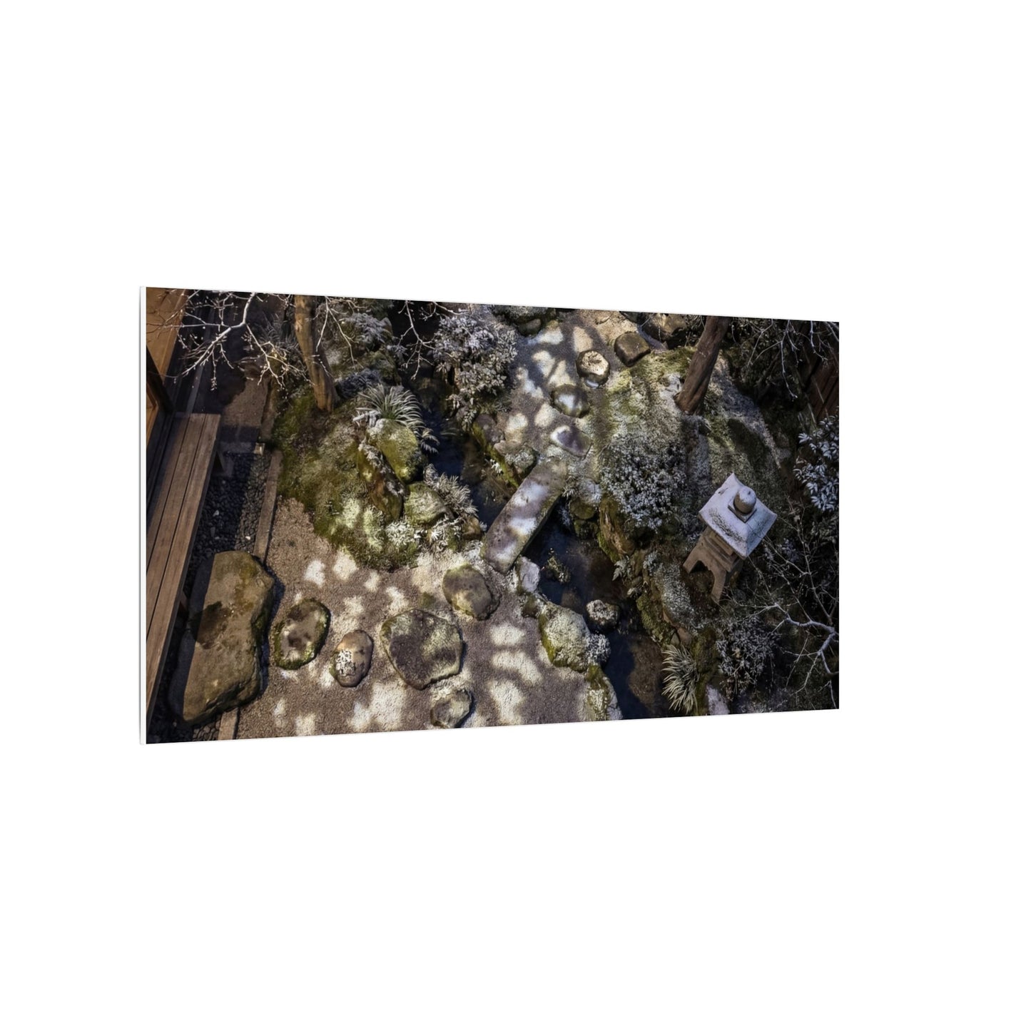 Moonlit Garden Japanese Pattern Canvas Art | Elegant Japandi Art