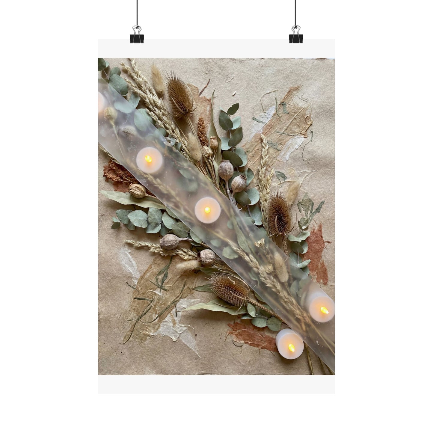Dried Flowers Wall Art Print | Winter Japandi Texture Art Art Print