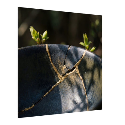 Seijaku Broken Pottery Canvas Art - Dark Japandi Shadow Zen