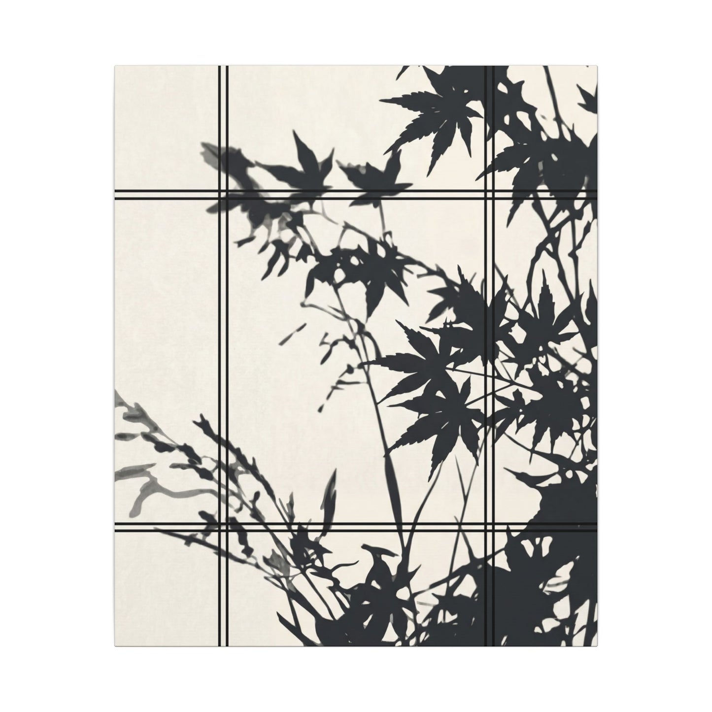 Shoji Screen Canvas Art | Summer Japandi Minimal Line Art
