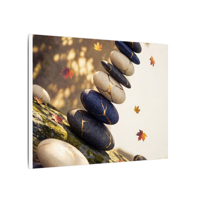 Ma River Stones Canvas Art - Kintsugi Gold Vein