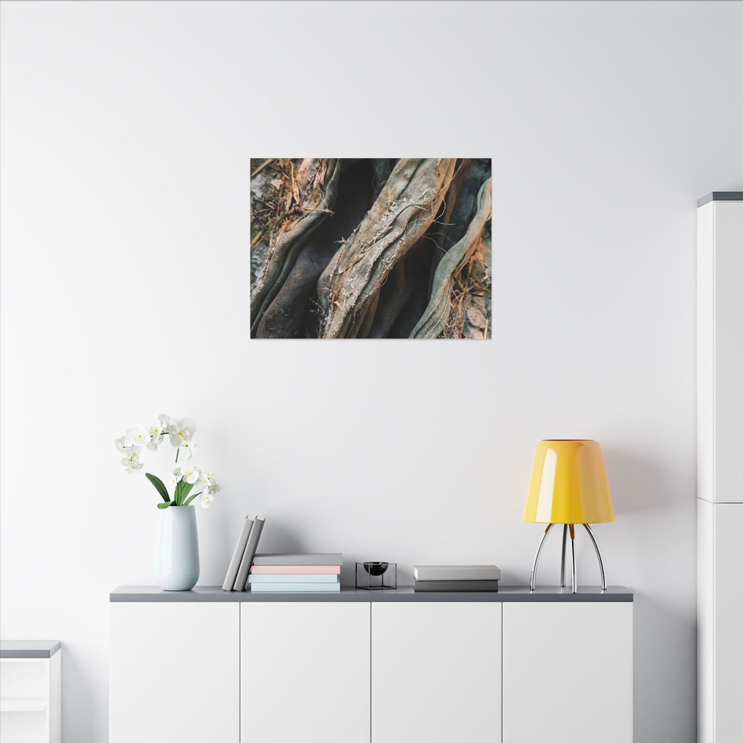 Silk Drape Winter Canvas Art | Japandi Cozy Design