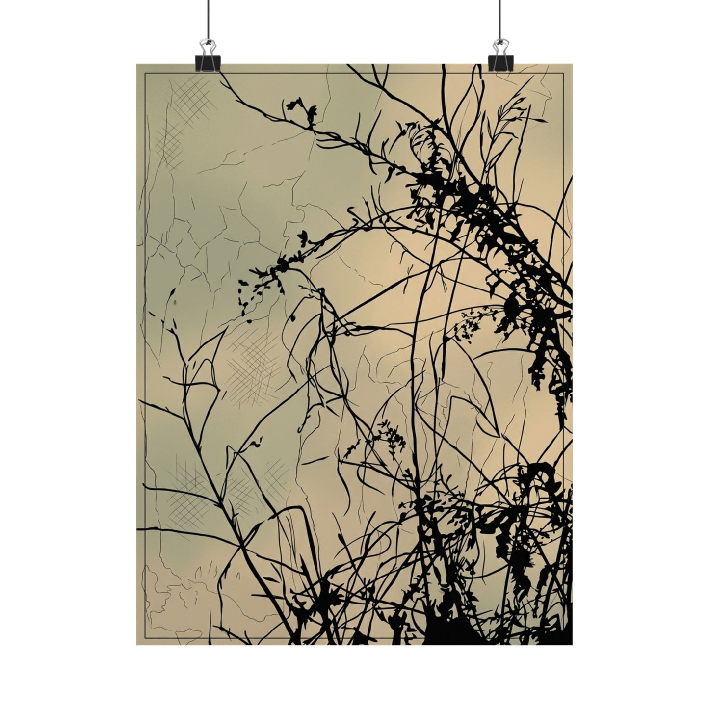 Golden Hour Shadow Play Wall Art Print - Japandi Mono No Aware Art Print