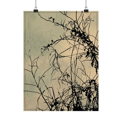 Golden Hour Shadow Play Wall Art Print - Japandi Mono No Aware Art Print