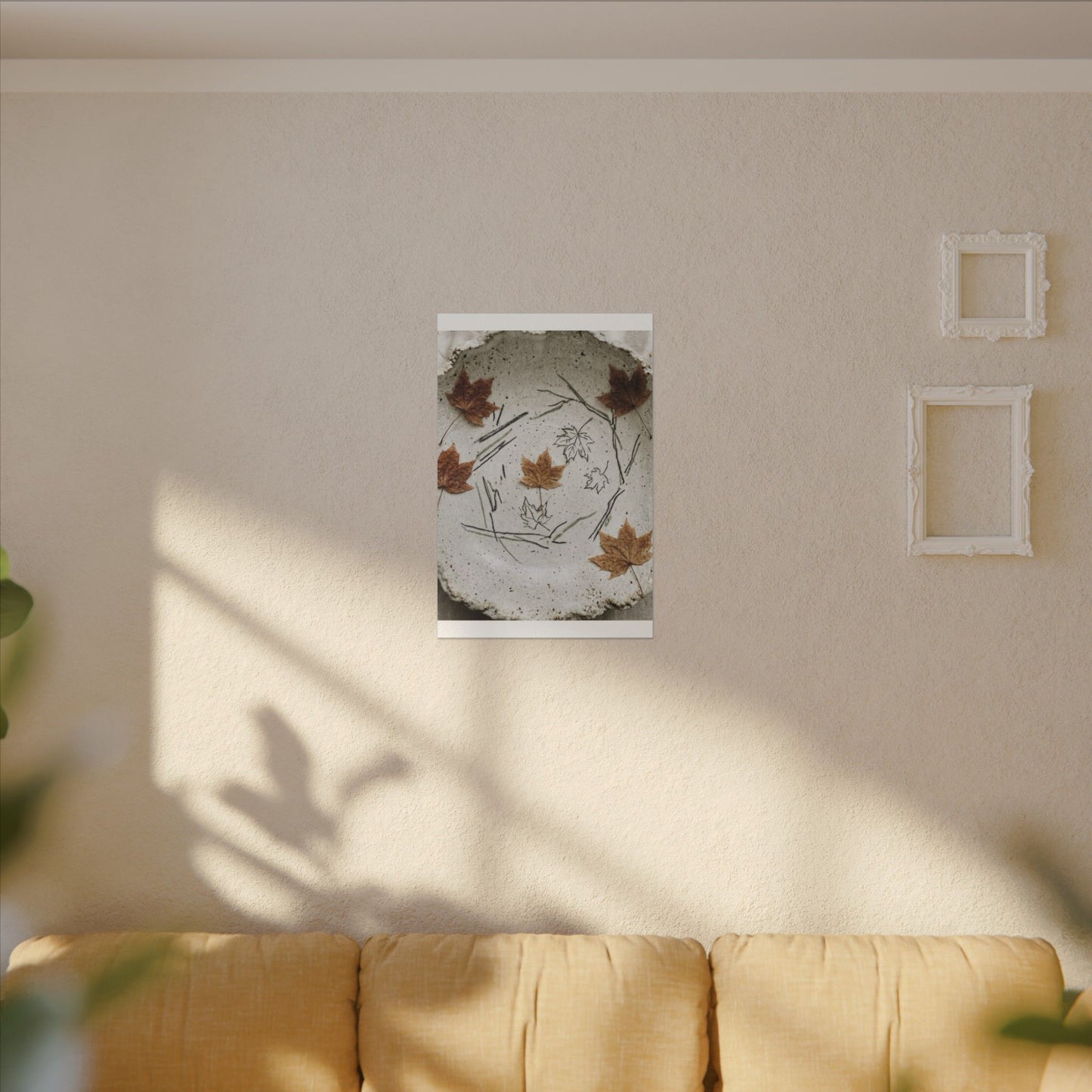 Ceramic Bowl Autumn Canvas Art | Japandi Elegant Design