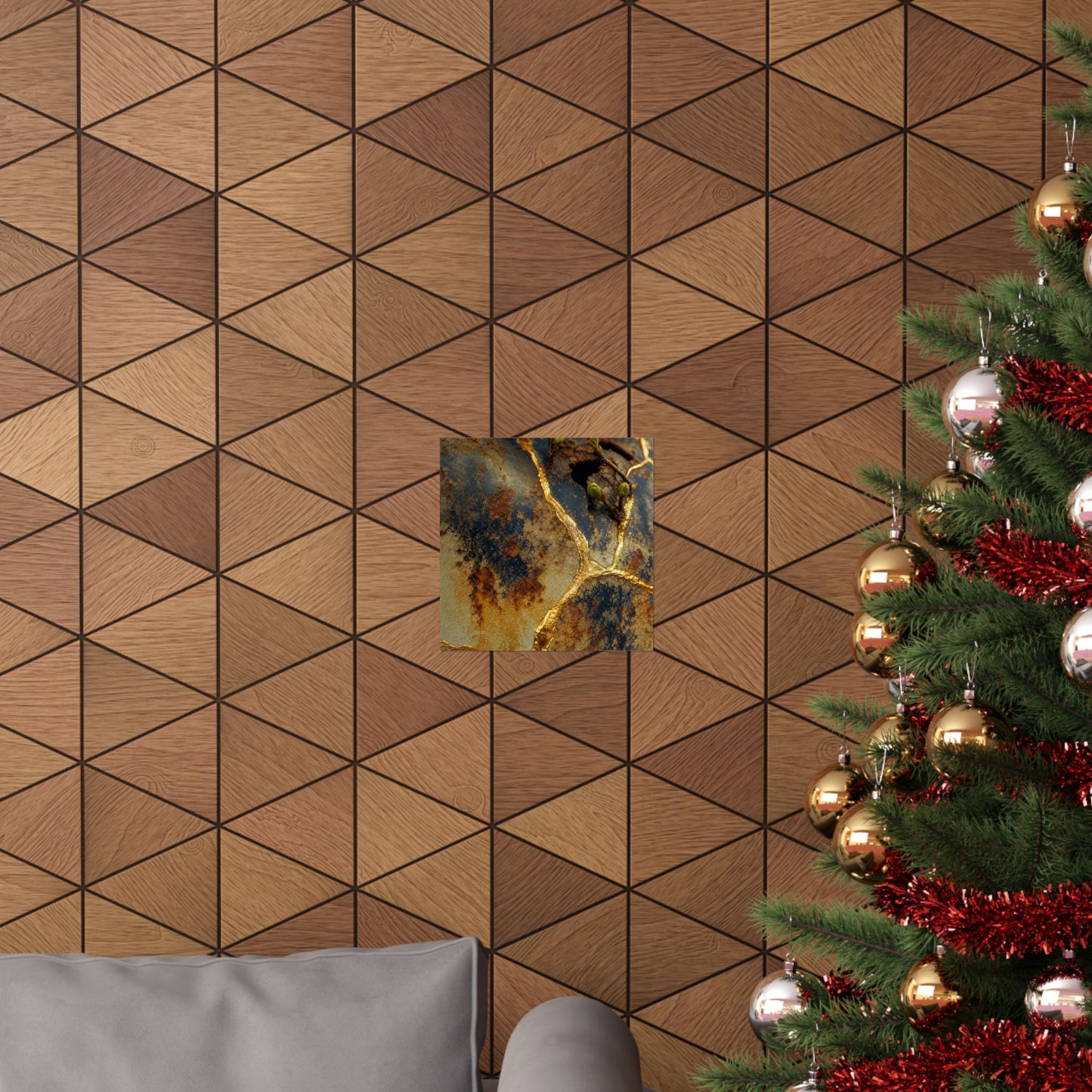 Healing Rust Patina Wall Art Print - Crackle Gold Kintsugi