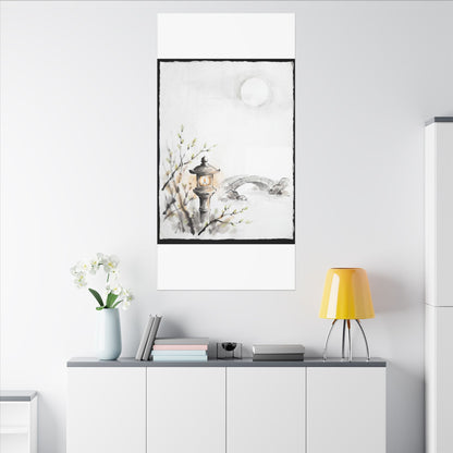 Moonlit Garden Spring Canvas Art | Zen Contemplative Design