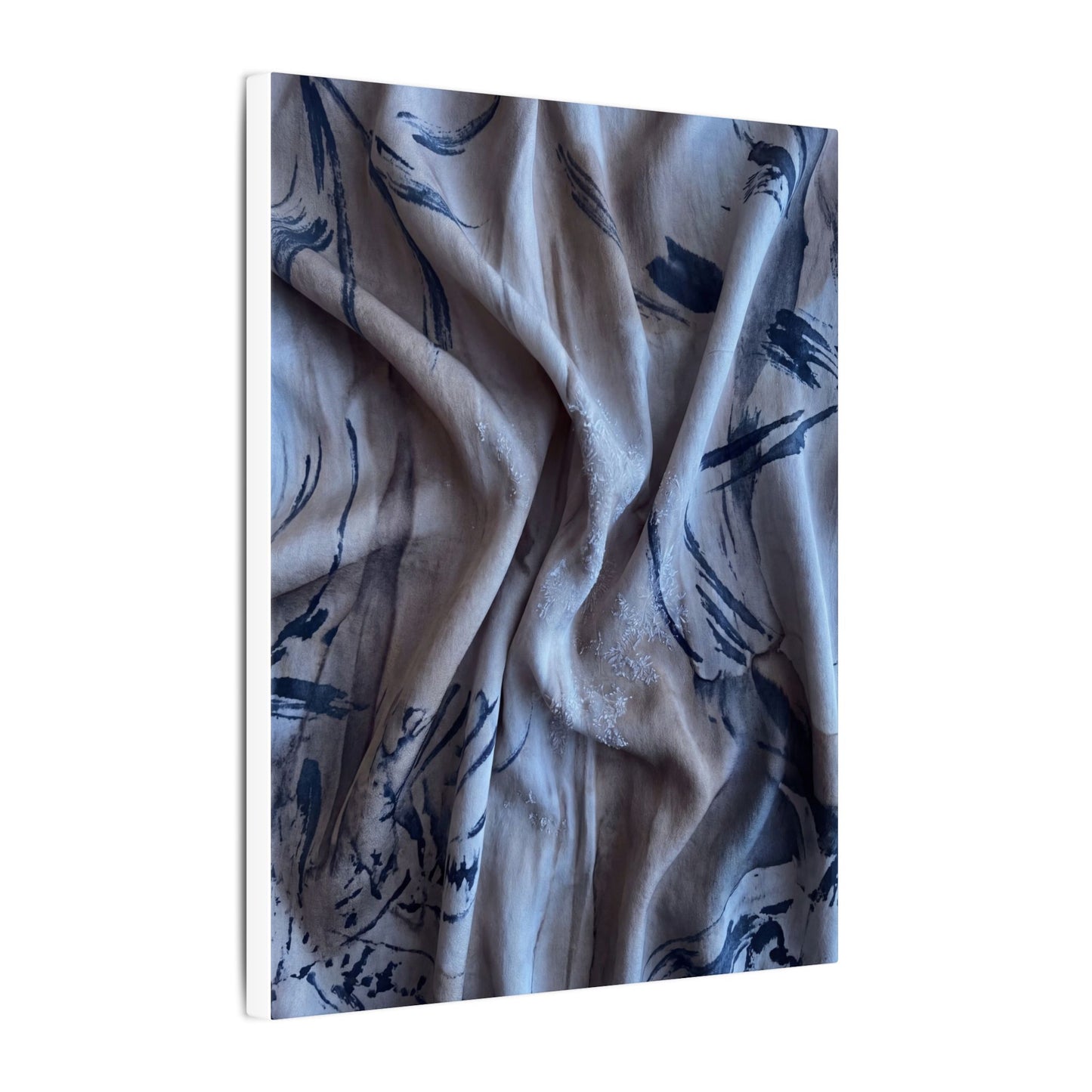 Silk Drape Winter Canvas Art | Japandi Earthy Design