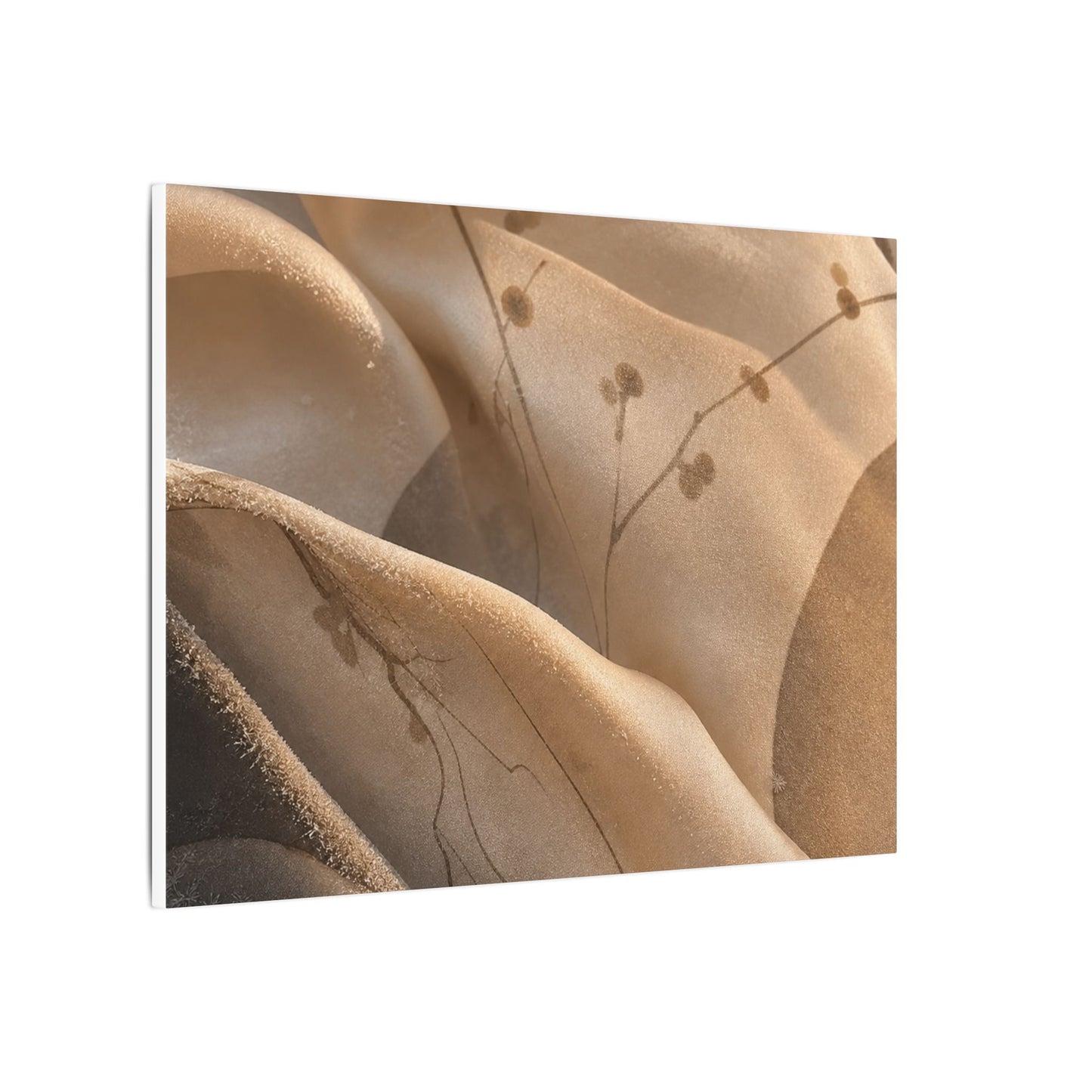 Japandi Silk Drape in Golden Hour | Japanese Pattern Canvas Art