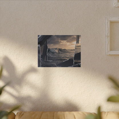 Fukinsei Ocean Wave Canvas Art - Dark Japandi Shadow Zen