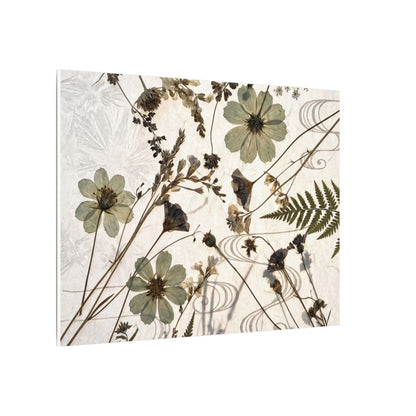 Japandi Dried Flowers in Golden Hour | Japanese Pattern Canvas Art