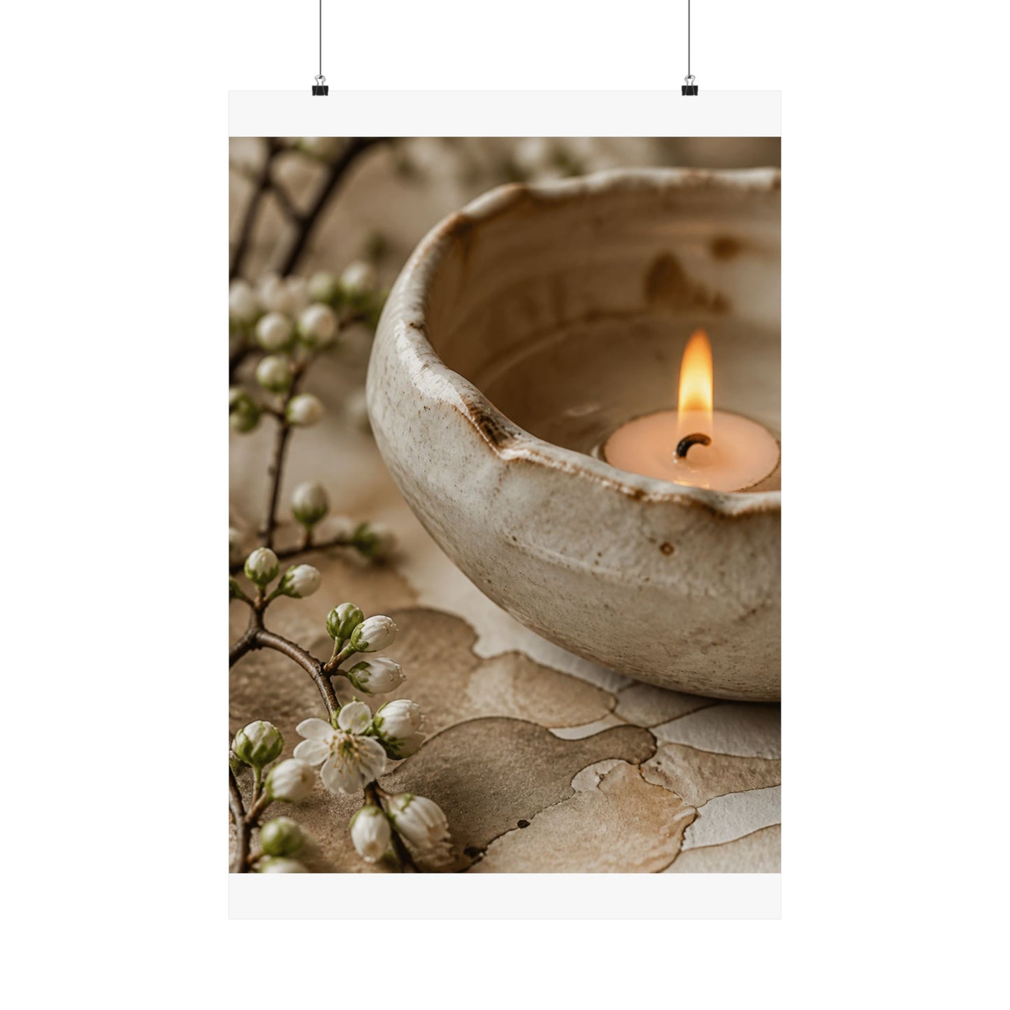 Kanso Ceramic Bowl Wall Art Print - Japandi Watercolor