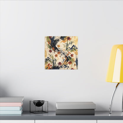 Golden Hour Ink Brushstroke Canvas Art - Zen Shibui
