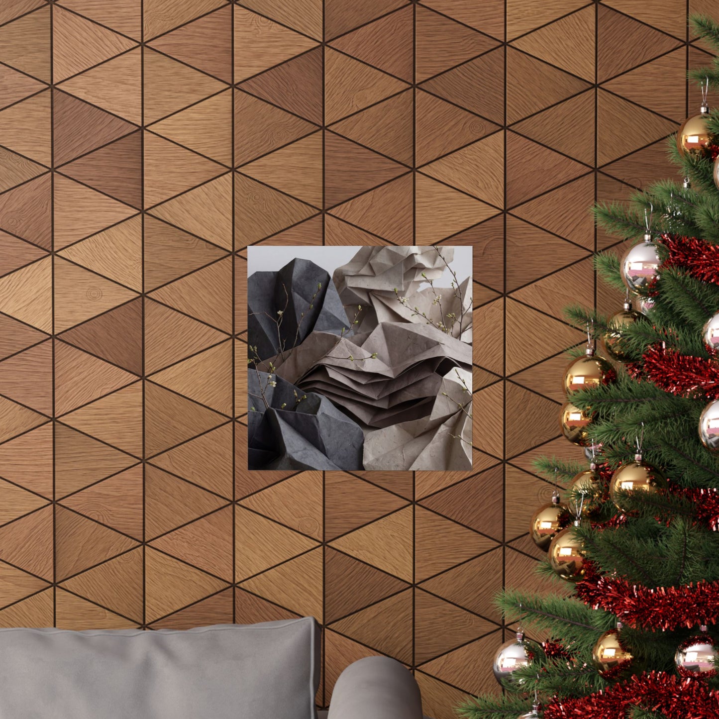 Paper Fold Texture Wall Art Print | Earthy Japandi Art