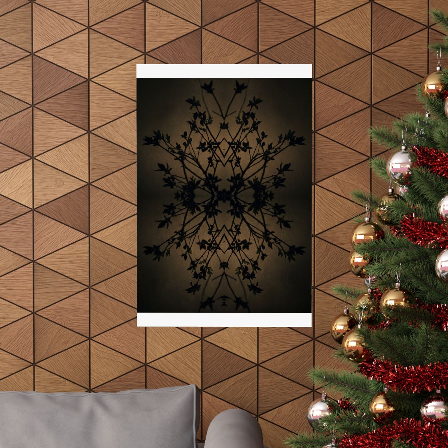 Shadow Play Wall Art Print | Spring Dark Japandi Shadow Zen Art