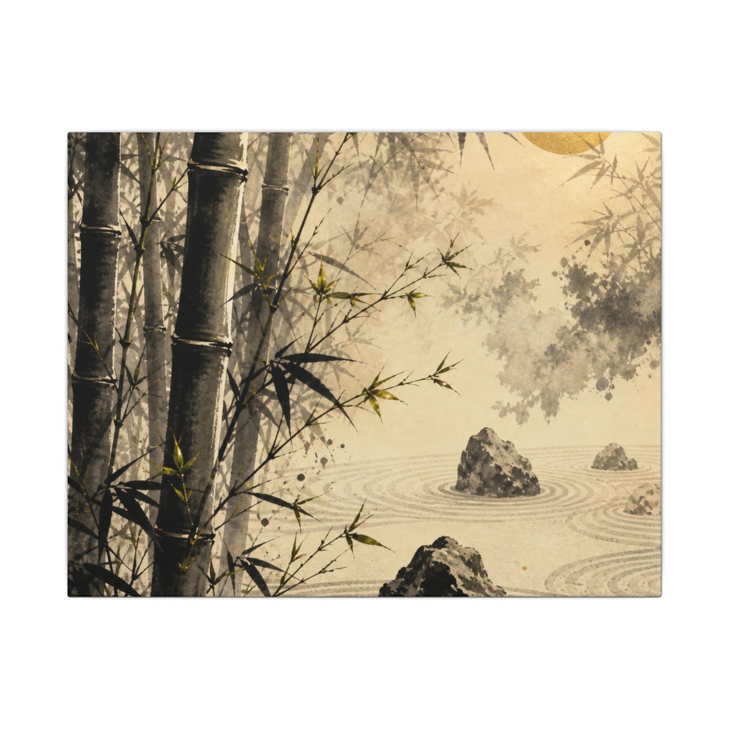 Peaceful Bamboo Grove Canvas Art - Karesansui Zen