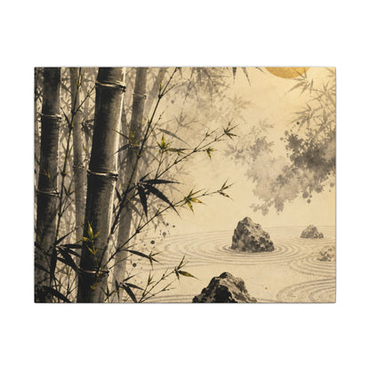 Peaceful Bamboo Grove Canvas Art - Karesansui Zen