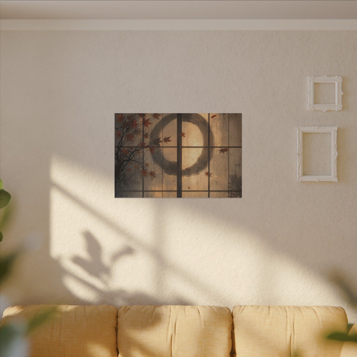 Shoji Screen Texture Canvas Art | Earthy Japandi Art