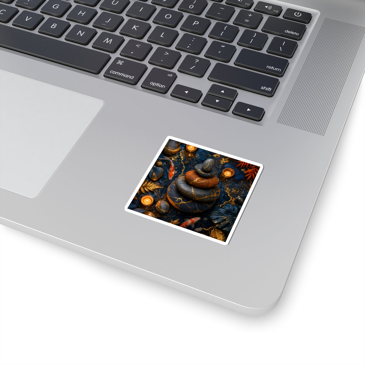 Kintsugi River Stones in Candlelight | Gold Vein Sticker