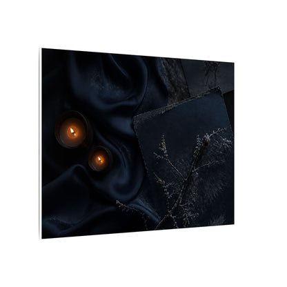 Candlelight Silk Drape Canvas Art - Dark Japandi Kanso