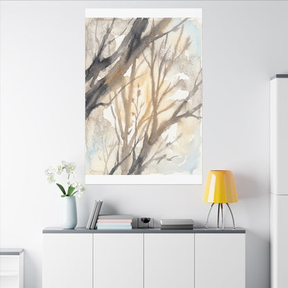 Ma Shadow Play Canvas Art - Japandi Watercolor