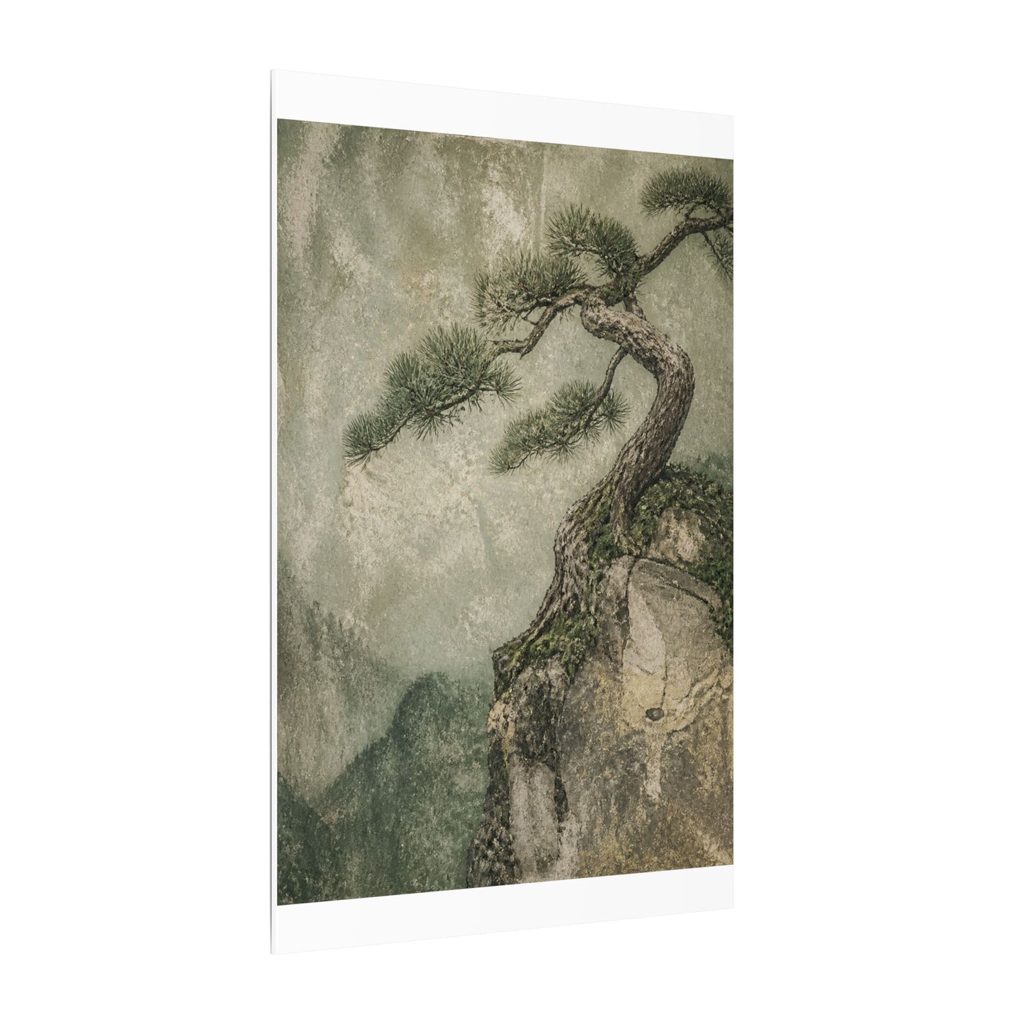 Fukinsei Pine Tree Canvas Art - Japandi Texture