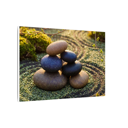 Zen River Stones in Golden Hour | Karesansui Canvas Art