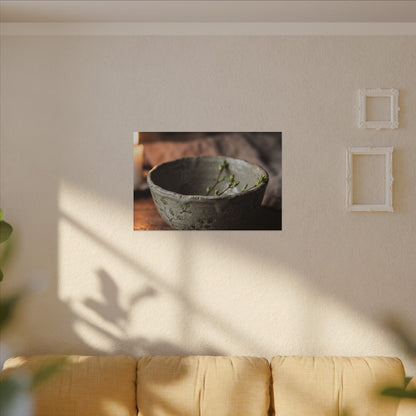 Ceramic Bowl Spring Canvas Art | Japandi Neutral Design